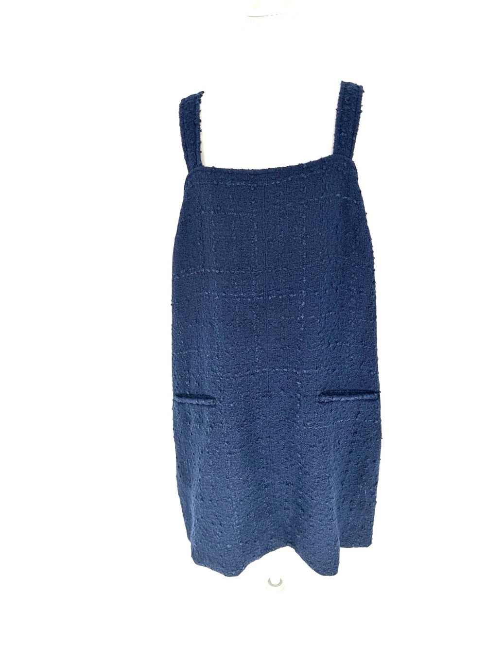 NWT Abercrombie & Fitch Tweed Pinafore Mini Dress Navy Blue Preppy Dark Academia